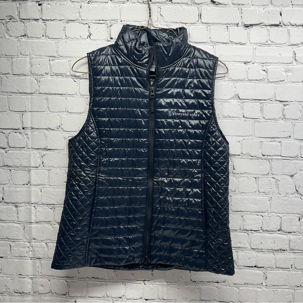 Vineyard Vines women’s black Quilted puffer  Vest Sz XS